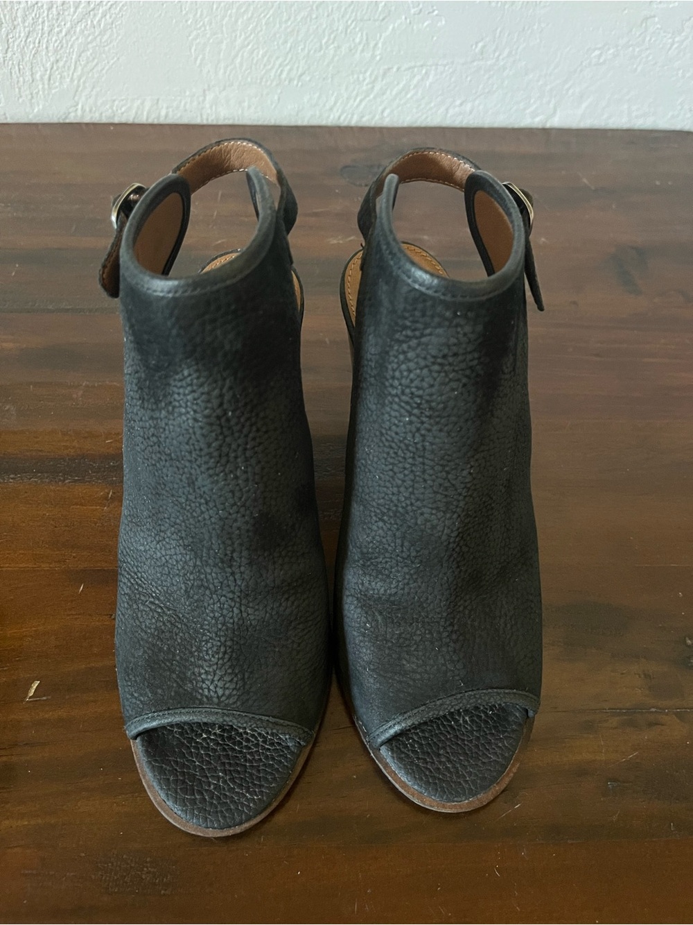 Lucky Brand Black Peep-Toe Slingback Mules